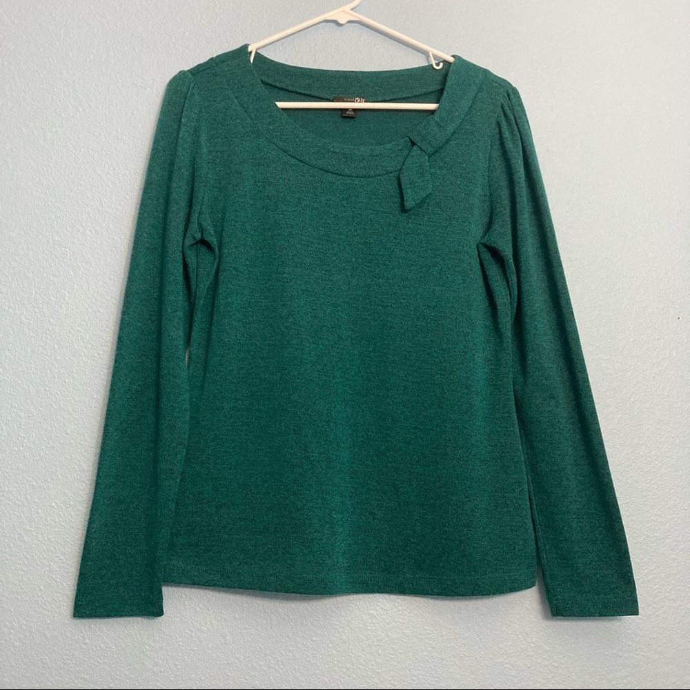 East & 5th Knit Top - Teal - LongSleeve Polyester